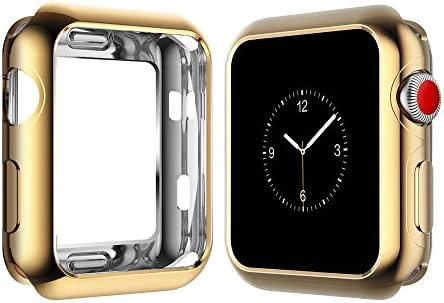 Apple Watch Case for Series 3, Series 2, Series 1 38mm, Icesnail Apple Watch Plate Soft Slim Protective Cover Bumper for iWatch Nike+, Sport, Edition All Models (Gold, 38mm)