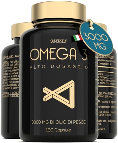 Omega 3 Olio di Pesce - 3000 Milligrammi - Tripla Potenza - Alto Dosaggio