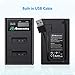 Powerextra Dual Battery Charger with USB LCD Display for Canon NB-13L Battery
