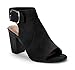 Vionic Women’s Perk Blakely Open Toe Slingback Heel – Ladies Peep Toe Booties with Concealed Orthotic Support - Black Leather 8M