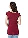 Liu & Qu Women's Maternity Classic Side Ruched T-Shirt Tops Mama Pregnancy Clothes Wine Red