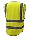 Fangfang High Visibility Safety Vest 4 Pockets Class 2 High Visibility Zipper Front Safety Vest With Reflective Strips, 2 Bonus Reflective Bands Included, Neon Yellow Meets ANSI/ISEA Standards (L)