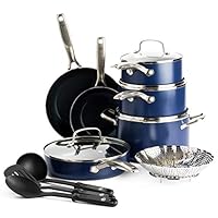 Blue Diamond Cookware Diamond Infused Ceramic Nonstick 14 Piece Cookware Pots and Pans Set, PFAS-Free, Dishwasher Safe, Oven Safe, Blue Blue Diamond Cookware Diamond Infused Ceramic Nonstick 14 Piece Cookware Pots and Pans Set, PFAS-Free, Dishwasher Safe, Oven Safe, Blue