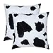 CaliTime Pack of 2 Cozy Fleece Throw Pillow Cases Covers for Couch Bed Sofa Farmhouse Animal Skin Pattern Printed Both Sides 18 X 18 Inches Cow