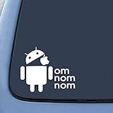 Android Eating Apple Nom Nom Nom Sticker Decal Notebook Car Laptop 6
