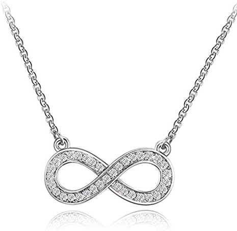 Gorgeous Angel Women's 18K Gold Plated Infinity Pendant Necklaces CZ Crystal Friendship Chian Necklaces Gifts for Girls