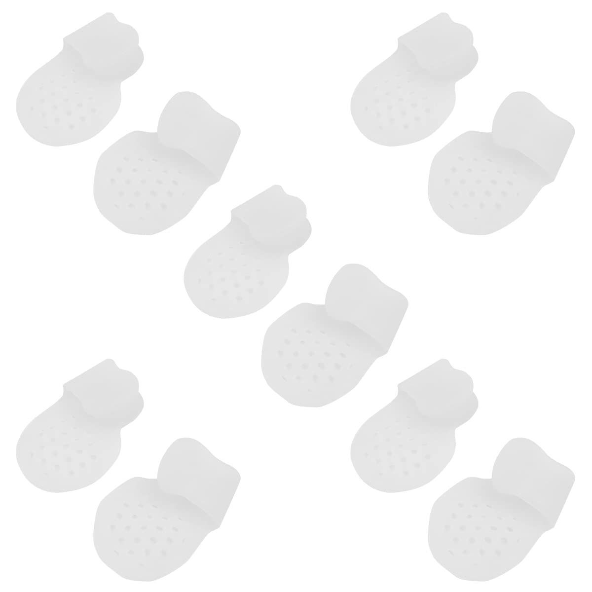 WANGCL 10 Pieces Gel Little Toe Pads Little Toe Corrector Toe Straightener Pinky Toe Cushion Splint Pain Relief (White with-Holes)