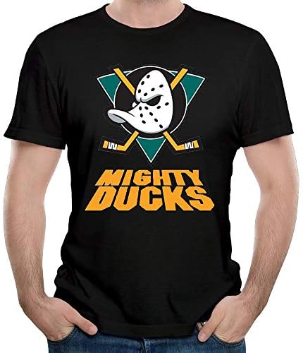 Erin Forman Mens Popular Short-Sleeve T-Shirt The Mighty Ducks Logo Black 4XL