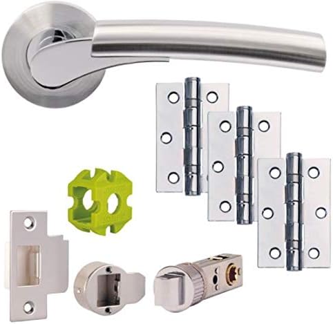 Jigtech JTB71065 Ultro Door Pack-Latch-Polished Satin Chrome, 57mm, Silver
