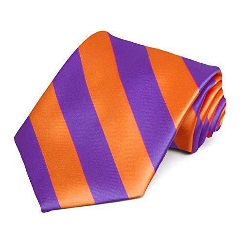 Purple and Orange Striped Tie