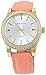 Gino Milano Women's Gold Leather Band Watch & Matching Tri-Fold Wallet Set - Peach