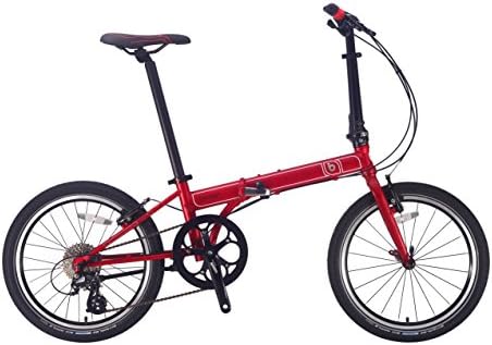 Banian Aluminum 20-Inch 8 Speed Folding Bicycle,Red