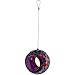 Sunnydaze 6-Inch Glass Mosaic Hanging Bird Feeder for Outdoors - Fly-Through Wild Bird Feeder - Iridescent Purple Mosaic