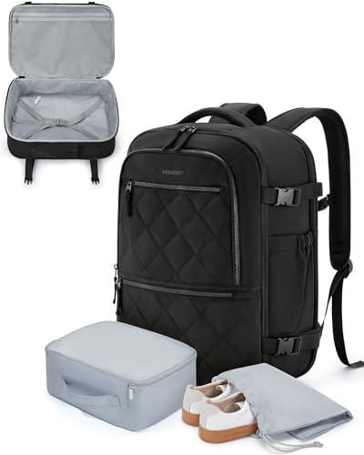 BAGSMART Unisex Black Travel Backpack Laptop