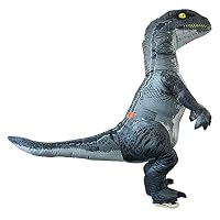 Stheanoo Adult Inflatable Dinosaur Costume Halloween Cosplay Outfit Velociraptor Model Large Size Simulation Dinosaur Toy