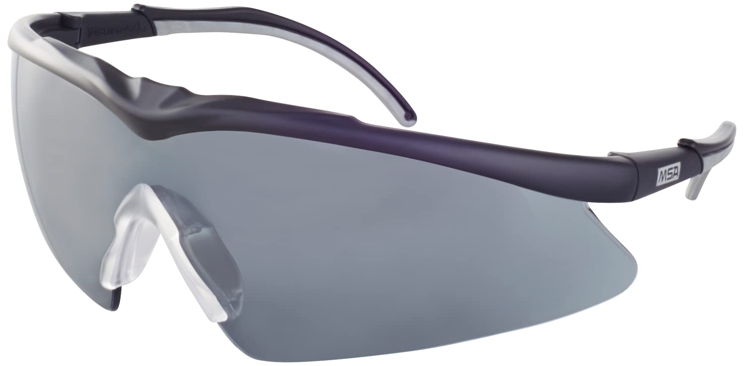 MSA Safety Sport Safety Glasses TecTor Optirock UV400 + Microfibre Pouch and Lanyard, Colour: Orange