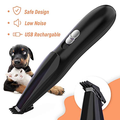 Dog Grooming Clipper, Cat Clipper Pet Hair Trimmer, Rechargeable Wireless Design Low Noise Electric for Hair Around Face, Eyes, Ears, Paw, Rump - Thumbnail 6