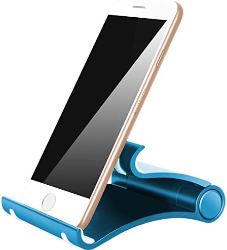 Cell Phone Stand, iPad Stand : Multi-Angle Durable Anti-Slip Foldable, Plastic Portable Cell Phone Stand Holder, Compatible with Tablet PC,E-reader and Large Size Smartphone ( Blue )