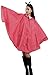 QZUnique Women's Waterproof Packable Batwing-sleeved Raincoat Rain Poncho Jacket Coat Hooded for Adults with Pockets