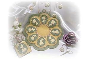 OVER THE RIVER FELT Vintage Bunnies Penny Rug Kit Pre Washed Wool Applique Kit Easter Pattern