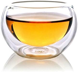wiwanshop 50ML Drinking Heat Resistant Double-wall Layer Glass Tea Cup