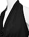 NINEXIS Women's Halter Neck Draped Front Open Back Top Black L