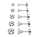 Charisma Womens Stainless Steel Stud Earrings Round Clear Cubic Zirconia Inlaid, 3mm-7mm (5 Pairs)