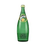 Perrier Sparkling Natural Mineral Water, Lemon 25.3-Ounce Glass Bottle