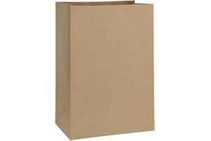 BagDream Grocery Bags 12x7x17 Inches 100Pcs Heavy Duty Kraft Paper Grocery Bags Durable Paper Barrel Sack Bags Kraft Paper Gi