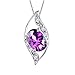 Devuggo MABELLA Sterling Silver Simulated Birthstone Oval Cut Leaves Shape Pendant Necklace, Gifts Girl