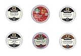 30 K-cup Peet's and Starbucks Holiday Coffee Sampler Variety Pack (Peet's Holiday Blend, Starbucks Holiday Blend, Major Dickasons, Cafe Domingo, House Blend, and French Roast)(no Decaf)
