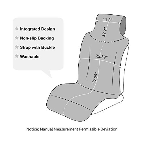 Waterproof Car Seat Covers, Universal Front Bucket Seat Covers for Cars Trucks SUV, Neoprene Covers for Car Seats with Non-Slip Machine Washable, Auto Carseat Protectors Black (59 x 26 Inches)【1 PC】