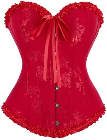 Amazon.com: Top Drawer Burlesque Black/Dark Red Steel Boned Corset