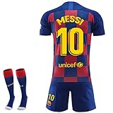 Cyllr Barcelona Home Kids/Youth 2019-2020 Season #10 Messi Socce Jersey Matching Shorts,Socks