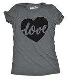 Crazy Dog T-Shirts Womens Love Script Heart Cute Valentines Day Relationship T Shirt for Ladies