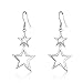 POPLYKE Sterling Silver Star Drop Dangle Earrings,Double Star Earrings for Women Girls