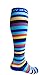 Compression Socks (1 pair) for Women & Men by Wave (Navy Stripes, S/M)