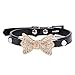 Dog Collars,Haoricu Puppy Hot Cute Crystal Bowknot Small Pet Collar Cat Bell Collar for Dogs Adjustable Leather Buckle Neck Strap Collars
