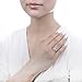 BERRICLE Sterling Silver Art Deco Cubic Zirconia CZ Fashion Ring for Women, Rhodium Plated Size 4-10