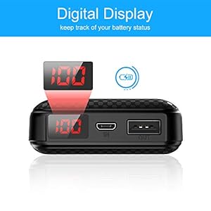 Mini Power Bank 10000 mah, Caricabatterie Portatile Batteria Esterna Cellulare con Porta di Uscita di 2.1A, Display a… - immagine 4