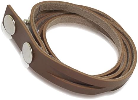 Men's Adjustable Alloy Multi Strand Parallel Strap Leather Light Brown Strap Bracelet 7"-8" Fit Jewelry Biker Punk Rock Bracelet Bangle Cuff Snap Fastener #53-1