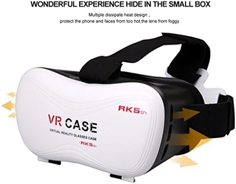 SPEED VR Case with Remote Controller 5.0 Virtual Reality Glasses 3D VR Headsets for 4.7~6 Inch Screen Phones Iphone 4S, Iphone 5s Samsung LG Sony HTC, Nexus 6 (VR-5.0 White)