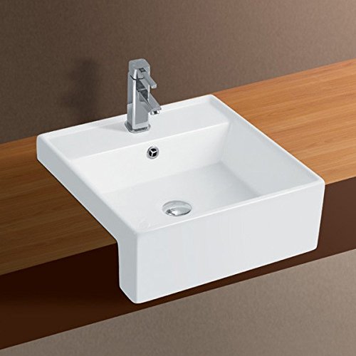 Cuba de Semi-Encaixe Banheiro Lavabo de Porcelana Cerâmica Louça C279 - Premierdecor