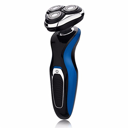 Rechargeable Electric Shaver 4D Triple Floating Blade Heads Shaving Razors Trimmer Barber Machine Blue - Thumbnail 4