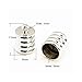 Pack Of 20 x Platinum Plated Brass 8mm Kumihimo Ribbed End Caps - (HA03245) - Charming Beads