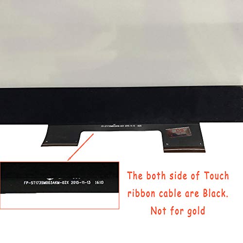 FirstLCD 17.3" Touch Screen Replacement Compatible for (HP) Hewlett-Packard Envy 17T-U100 17T-U110 17T-U200 Digitizer Glass Panel Sensor Lens (Black Cable)