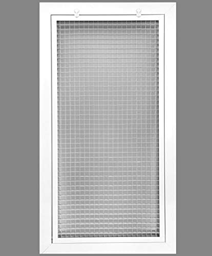 12″ x 24″ Dice Core Eggcrate Return Air Filter Grille for 1″ Filter – Aluminum – White [Outer Dimensions: 13.75 X 25.75]
