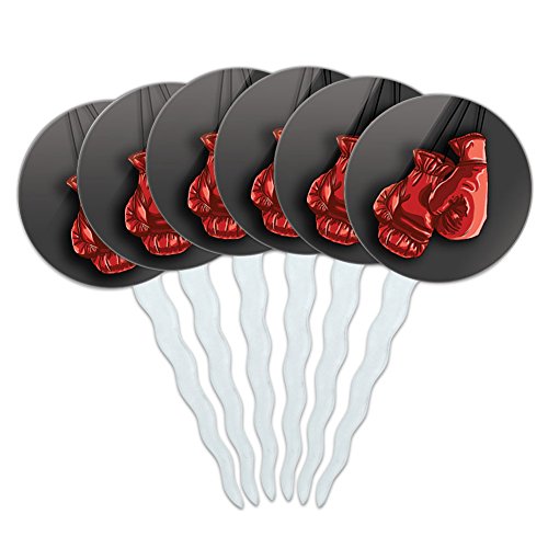 Set-of-6-Cupcake-Picks-Toppers-Decoration-Sports-and-Hobbies-Boxing-Gloves-Boxer