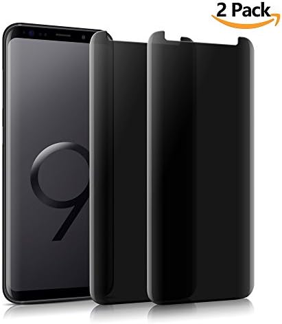 Galaxy S9 Plus Tempered Glass Screen Protector,VIEE 9H Hardness Anti-Spy Privacy Screen Protector Film for Samsung Galaxy S9 Plus,3D Curved Screen,Anti-Scratch,Touching Sensitive (2pcs/Transparent)