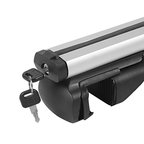 Universal Roof Rack Cross Bars 52'' Aluminum Front and Rear Roof Luggage Racks Adjustable Fits Gap Between Existing Raised Side Rails with Gap with Anti-Thief Lock + Key (Pack of 2) 170LBS Capacity